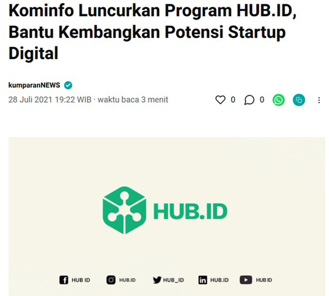 Kominfo Luncurkan Program HUB.ID, Bantu Kembangkan Potensi Stratup Digital