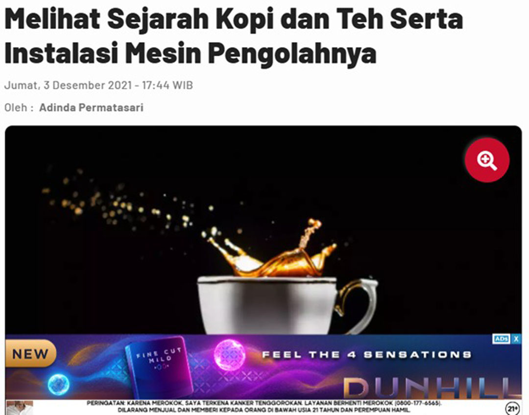 Melihat Sejarah Kopi dan Teh Serta Instalasi Mesin Pengolahnya
