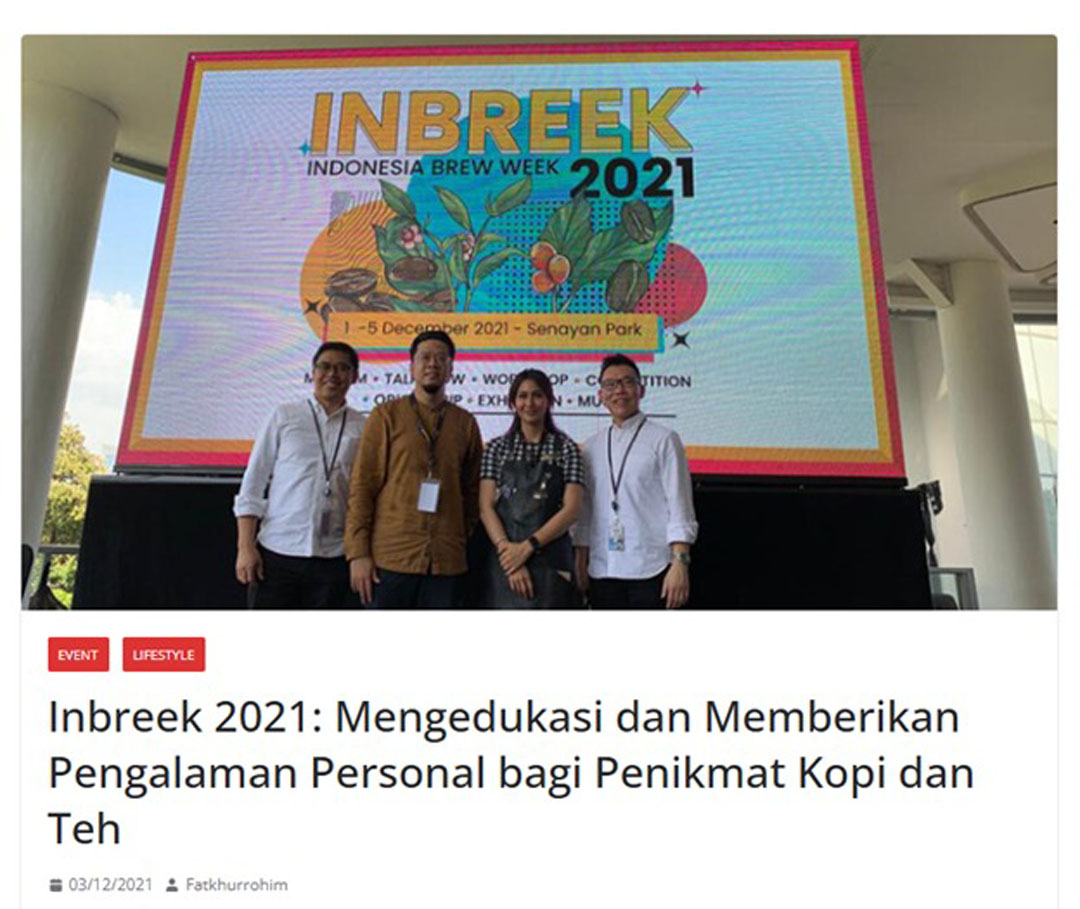 InBreek 2021: Mengedukasi dan Memberikan Pengalaman Personal bagi Penikmat Kopi dan Teh