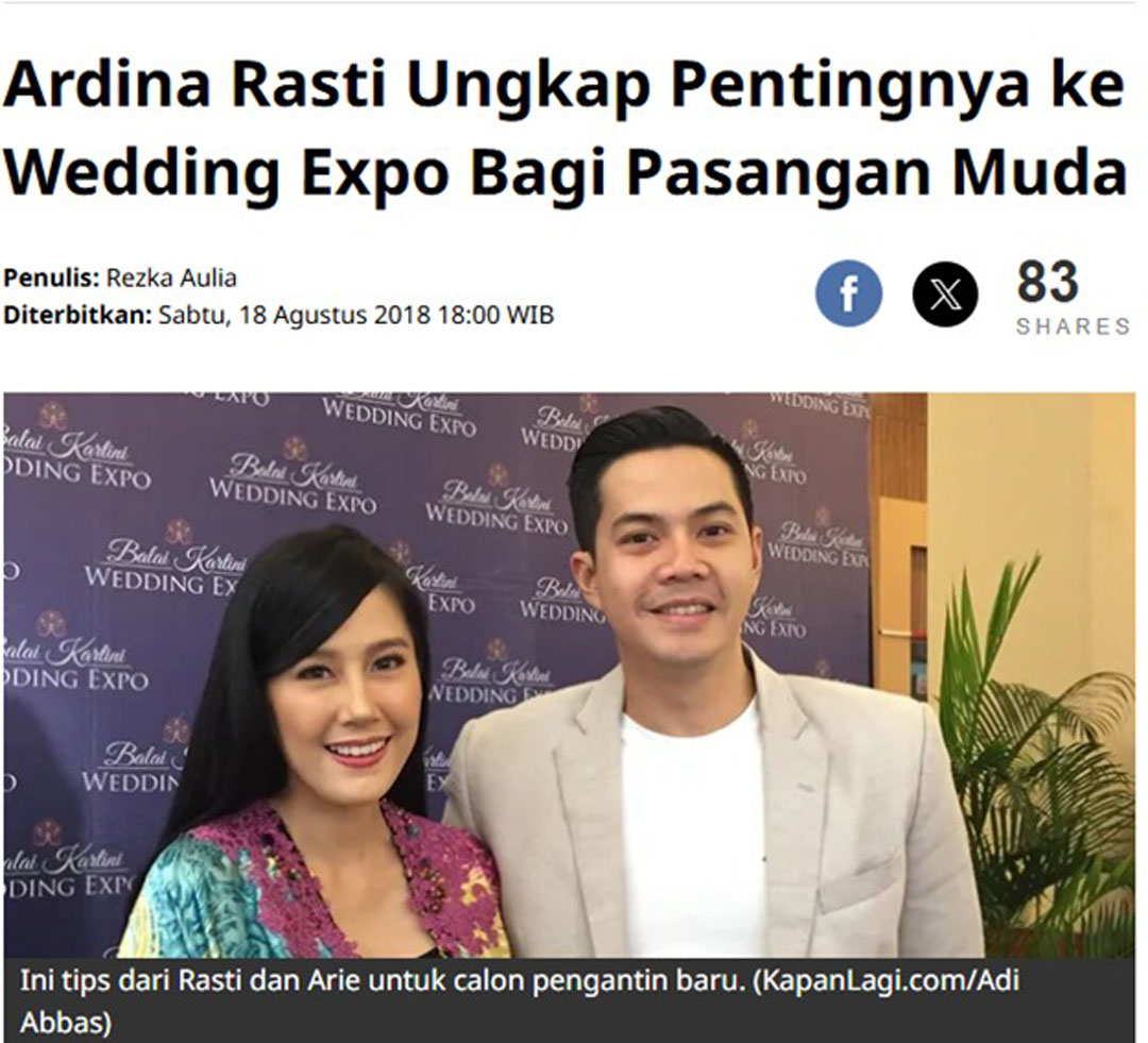 Ardina Rasti Ungkap Pentingnya ke Wedding Expo Bagi Pasangan Muda
