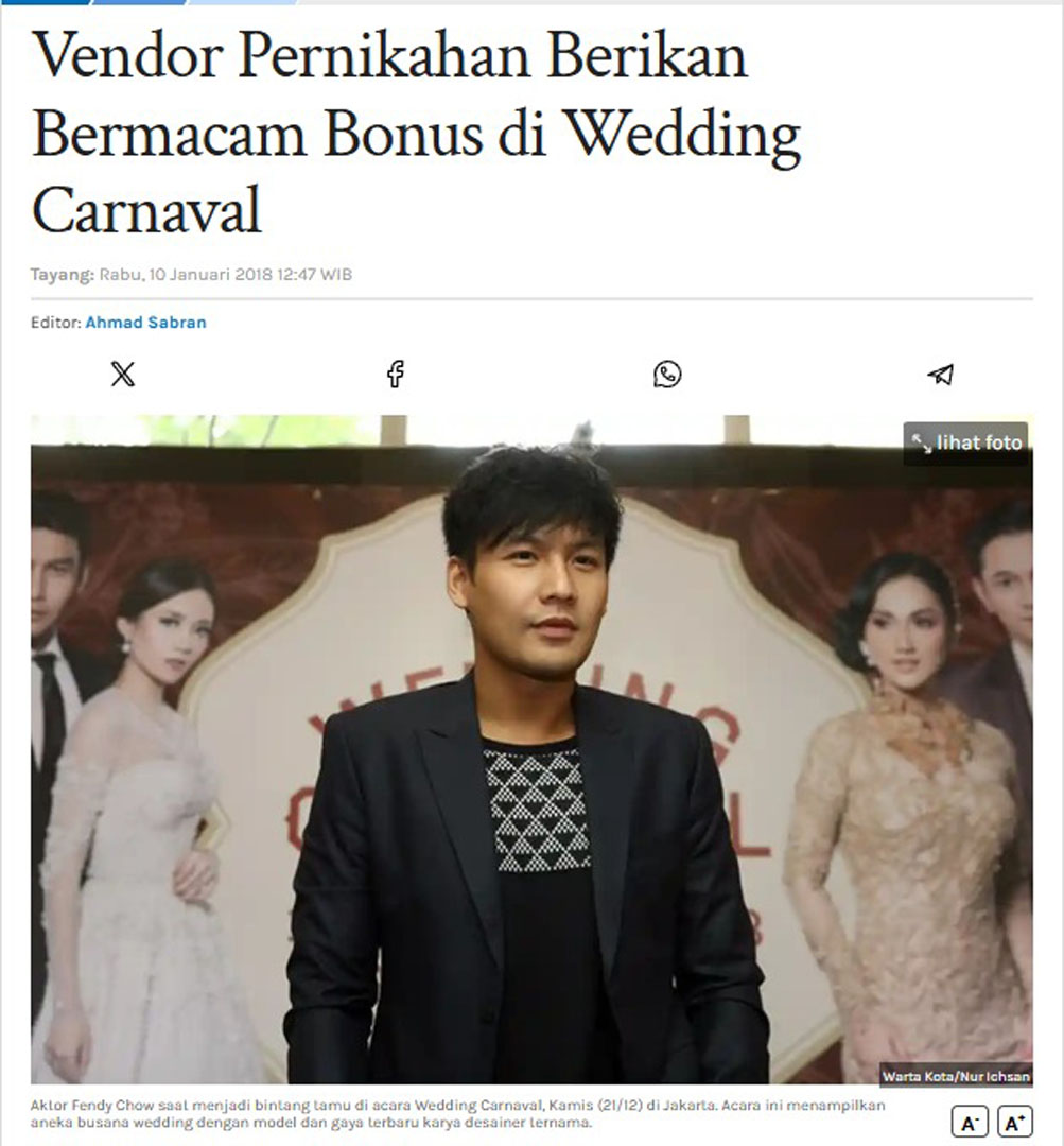 Vendor Pernikahan Berikan Bermacam Bonus di Wedding Carnaval